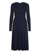 Long Sleeve Dress Knælang Kjole Blue Rosemunde