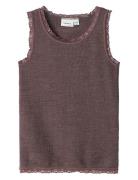 Nmfwang Wool Needle Tank Top Noos Tops T-shirts Sleeveless Brown Name ...