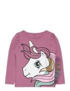 Nmfsille Mlp Ls Top Cplg Tops T-shirts Long-sleeved T-Skjorte Pink Nam...