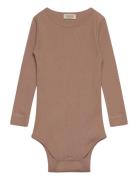 Plain Body Ls Bodies Long-sleeved Brown MarMar Copenhagen