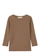 Nmfnaima Ls Wool Top Lil Tops T-shirts Long-sleeved T-Skjorte Brown Li...