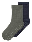 Nmmwak Wo/Bl 2P Sock W/Non Skid Sokker Strømper Navy Name It