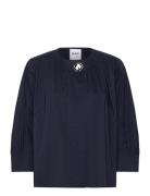 Reese - Clean Cotton Stretch Tops Blouses Long-sleeved Navy Day Birger...