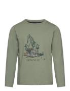 T-Shirt Ls Tops T-shirts Long-sleeved T-Skjorte Green Minymo