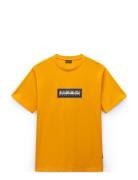 Box Logo Short Sleeve T-Shirt Tops T-Kortærmet Skjorte Yellow Napapijr...