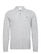 Reg Shield Ls Pique Rugger Tops Polos Long-sleeved Grey GANT