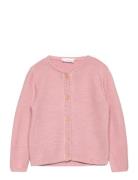 Button Knit Cardigan Tops Knitwear Cardigans Pink Mango