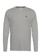 Uspa T-Shirt Ls Brolin Men Tops T-Langærmet Skjorte Grey U.S. Polo Ass...