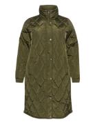 Kclinda Quit Jacket Foret Jakke Khaki Green Kaffe Curve