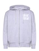 Nb Core Zip Hood Grey Designers Sweatshirts & Hoodies Hoodies Purple N...