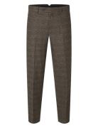 Slhslim-Reed Wool Trs Noos Bottoms Trousers Formal Brown Selected Homm...