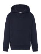 Printed Hoody Tops Sweatshirts & Hoodies Hoodies Navy Tom Tailor