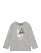 T-Shirt L/S Tops T-shirts Long-sleeved T-Skjorte Grey United Colors Of...