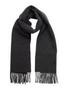 Fringe-Trim Wool Scarf Accessories Scarves Winter Scarves Black Polo R...