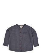 Check Shirt W. Placket Tops Shirts Long-sleeved Shirts Navy Copenhagen...