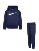 Nike Sportswear Club Poly Pullover Hoodie And Pants Set Sport Sweatsui...