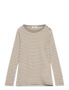 Nmmfable Fio Ls Wool Top Lil Tops T-shirts Long-sleeved T-Skjorte Beig...