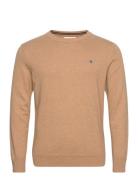 Classic Cotton C-Neck Tops Knitwear Round Necks Beige GANT