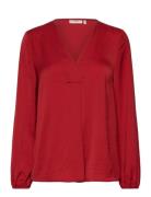 Rindaiw Blouse Tops Blouses Long-sleeved Red InWear