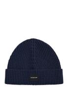 Unisex. Cotton Rib Knit Beanie Accessories Headwear Beanies Navy GANT