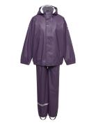 Pu Rain W. Susp. Recycled Outerwear Rainwear Rainwear Sets Purple Mikk...