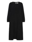 Lucasll Midi Dress Ls Knælang Kjole Black Lollys Laundry