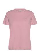 Reg Shield Ss T-Shirt Tops T-shirts & Tops Short-sleeved Pink GANT