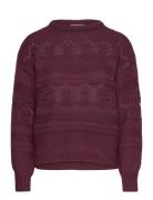 Ihastra Ls Tops Knitwear Jumpers Burgundy ICHI