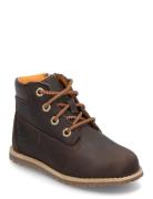 Pokey Pine Mid Lace Up With Zip Boot Dark Brown Boots Støvler Brown Ti...