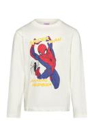 Tshirt Tops T-shirts Long-sleeved T-Skjorte White Spider-man