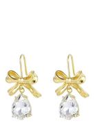 Bow Crystal Earring Ørestickere Smykker Gold Bud To Rose