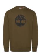 Kennebec River Tree Logo Crew Neck Sweatshirt Dark Olive Designers Swe...