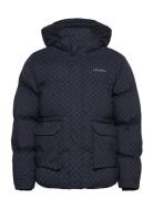 Montreal Aop Puffer Jacket Foret Jakke Navy Les Deux