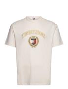 Tjm Reg Tj Gold Crest Tee Tops T-Kortærmet Skjorte Cream Tommy Jeans