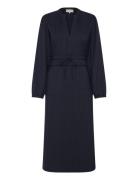 Parisll Midi Dress Ls Knælang Kjole Navy Lollys Laundry