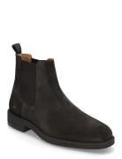 Slhjoseph Suede Chelsea Boot Støvlet Chelsea Boot Black Selected Homme