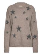 Markus Ws Stars Tweed Designers Knitwear Jumpers Beige Zadig & Voltair...