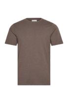 Basic Tee S/S In Melange Tops T-Kortærmet Skjorte Brown Lindbergh