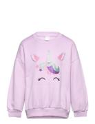 Sweatshirt Unicorn Face Tops Sweatshirts & Hoodies Sweatshirts Purple ...