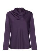 Ayumi Silk Blouse Tops Blouses Long-sleeved Purple Ahlvar Gallery