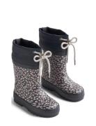 Rubber Boot Thermo Print Shoes Rubberboots High Rubberboots Navy Wheat