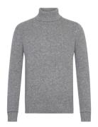 Mmggiorgio Autumn Roll Neck Knit Tops Knitwear Turtlenecks Grey Mos Mo...