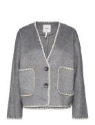 Objlola Ls Lo Jacket E Au Div Uldjakke Jakke Grey Object