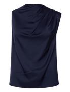 Lima Silk Tank Tops Blouses Sleeveless Navy Ahlvar Gallery