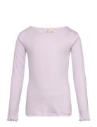 Pointelle Junior Ls Tee Tops T-shirts Long-sleeved T-Skjorte Pink Cope...