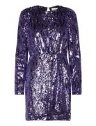 Slfari-Colyn Ls Short Sequins Dress B Kort Kjole Purple Selected Femme