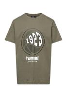 Hmlleo T-Shirt S/S Sport T-Kortærmet Skjorte Khaki Green Hummel