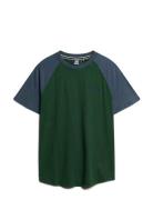 Essential Logo Baseball Tshirt Tops T-Kortærmet Skjorte Green Superdry