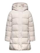 Hood Quilted Coat Foret Jakke Cream Mango