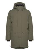 Tech Hooded Parka Parka Jakke Khaki Green Tom Tailor